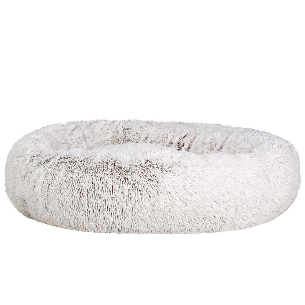 Marlook Pet Bed Dog Cat 110cm Calming Extra Large Soft Plush White Brown