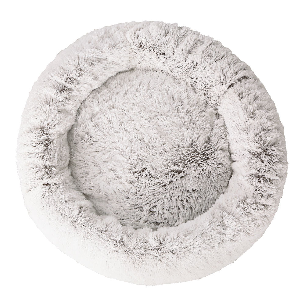 Marlook Pet Bed Dog Cat 110cm Calming Extra Large Soft Plush White Brown