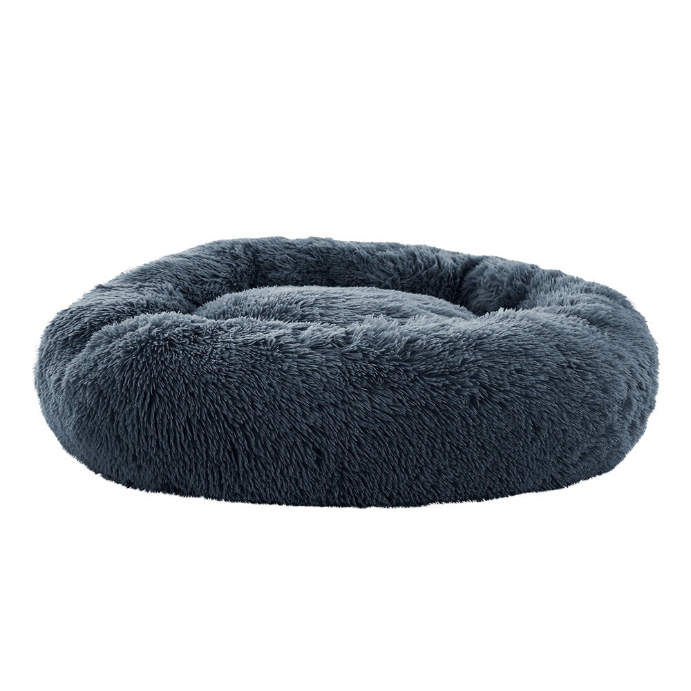 Marlook Pet Bed Dog Cat 90cm Large Calming Soft Plush Bed Dark Grey
