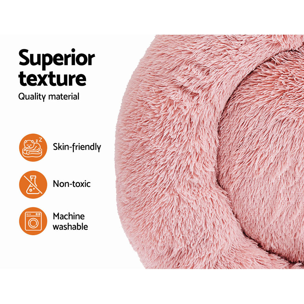 Marlook Pet Bed Dog Cat 90cm Large Calming Soft Plush Pink