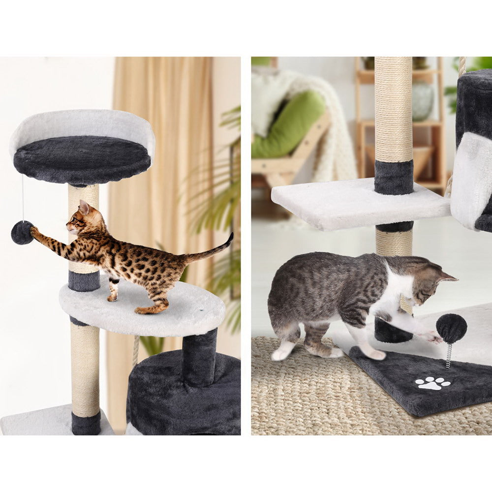 Marlook Cat Tree 112cm Tower Scratching Post Scratcher Wood Condo House Furniture