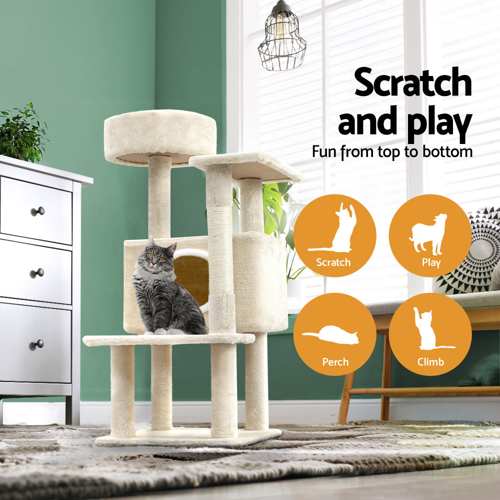 Marlook Cat Tree 90cm Scratching Post Tower Scratcher Wood Condo House Bed Trees
