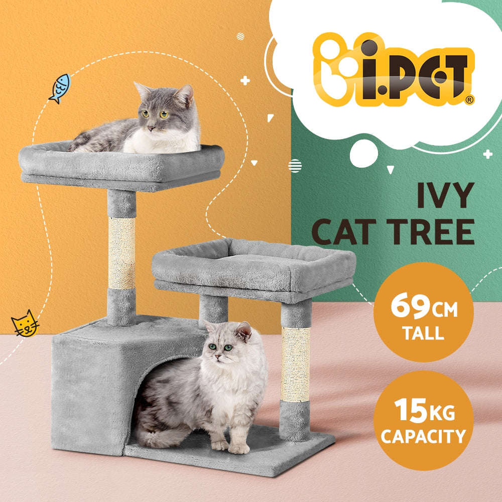 Marlook Cat Tree 69cm Scratching Post Tower Scratcher Wood Condo House Bed Trees