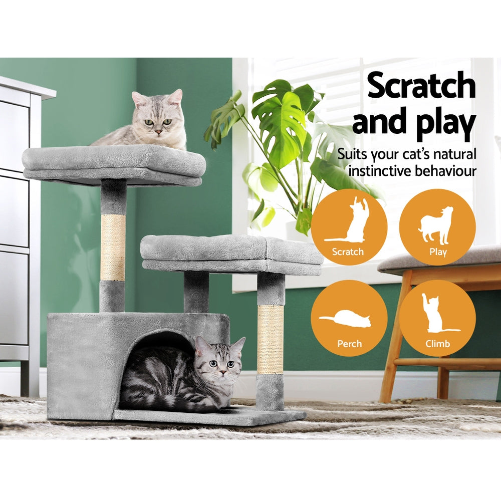 Marlook Cat Tree 69cm Scratching Post Tower Scratcher Wood Condo House Bed Trees