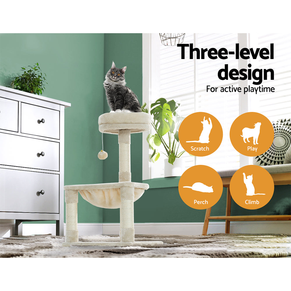 Marlook Cat Tree 69cm Scratching Post Tower Scratcher Wood Condo Toys House Bed