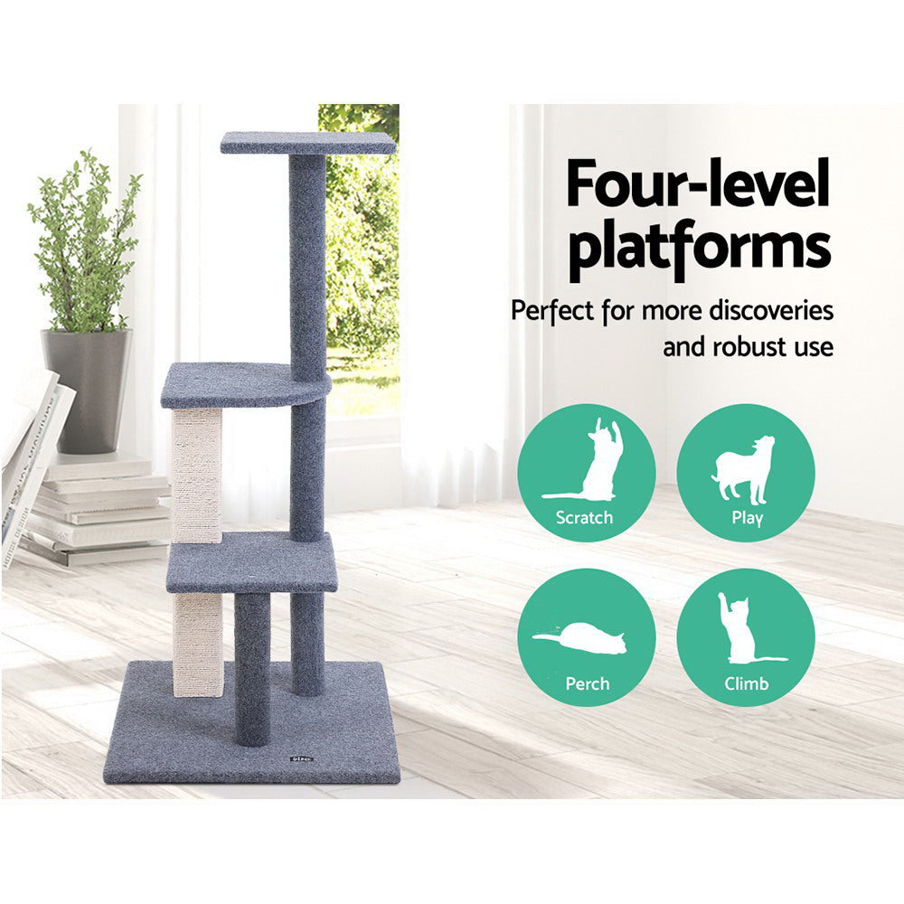 Marlook Cat Tree 124cm Scratching Post Tower Scratcher Trees Wood Condo Board