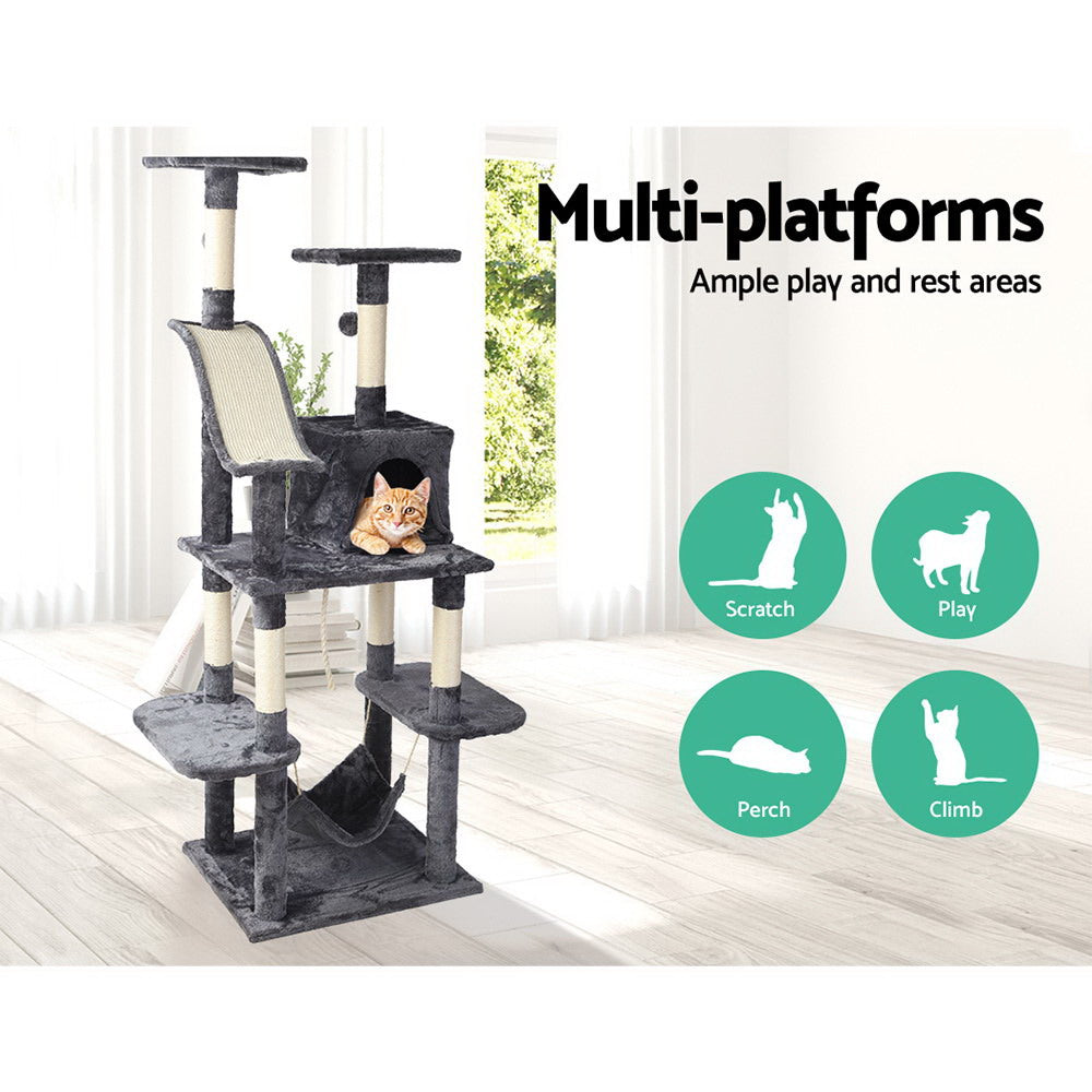 Marlook Cat Tree 171cm Tower Scratching Post Scratcher Wooden Condo House Bed Toys