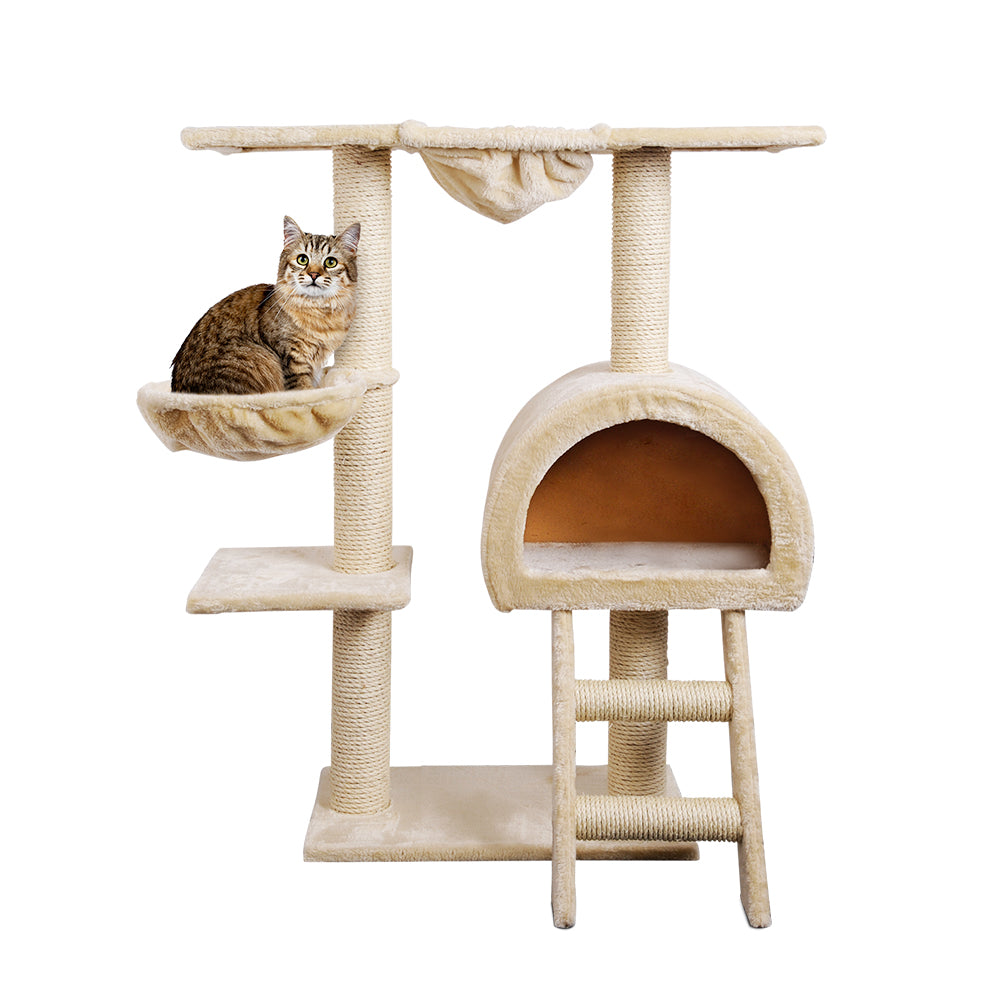 Marlook Cat Tree 100cm Tower Scratching Post Scratcher Condo House Trees Bed Beige