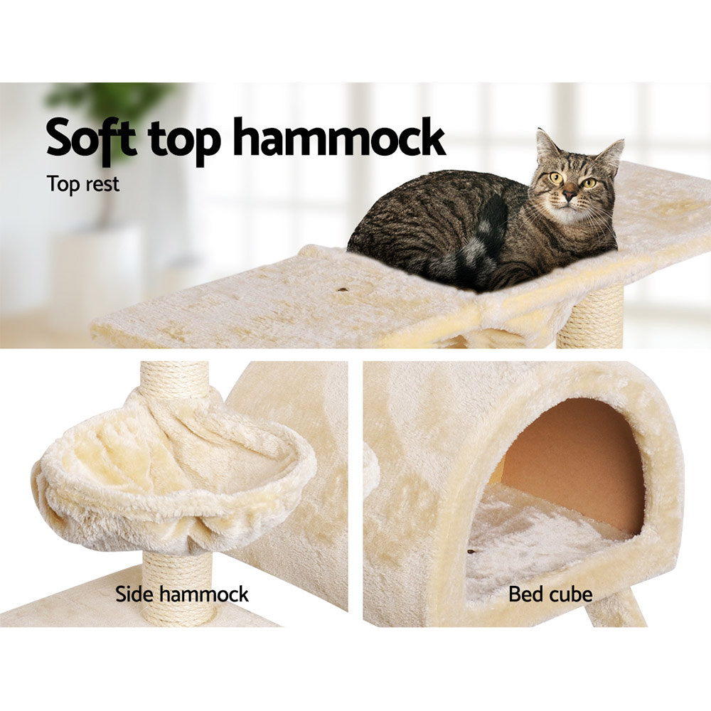 Marlook Cat Tree 100cm Tower Scratching Post Scratcher Condo House Trees Bed Beige