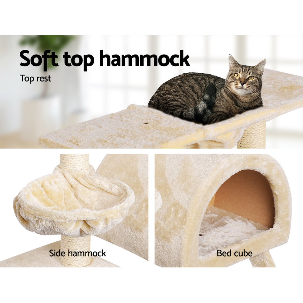 Marlook Cat Tree 100cm Tower Scratching Post Scratcher Condo House Trees Bed Beige