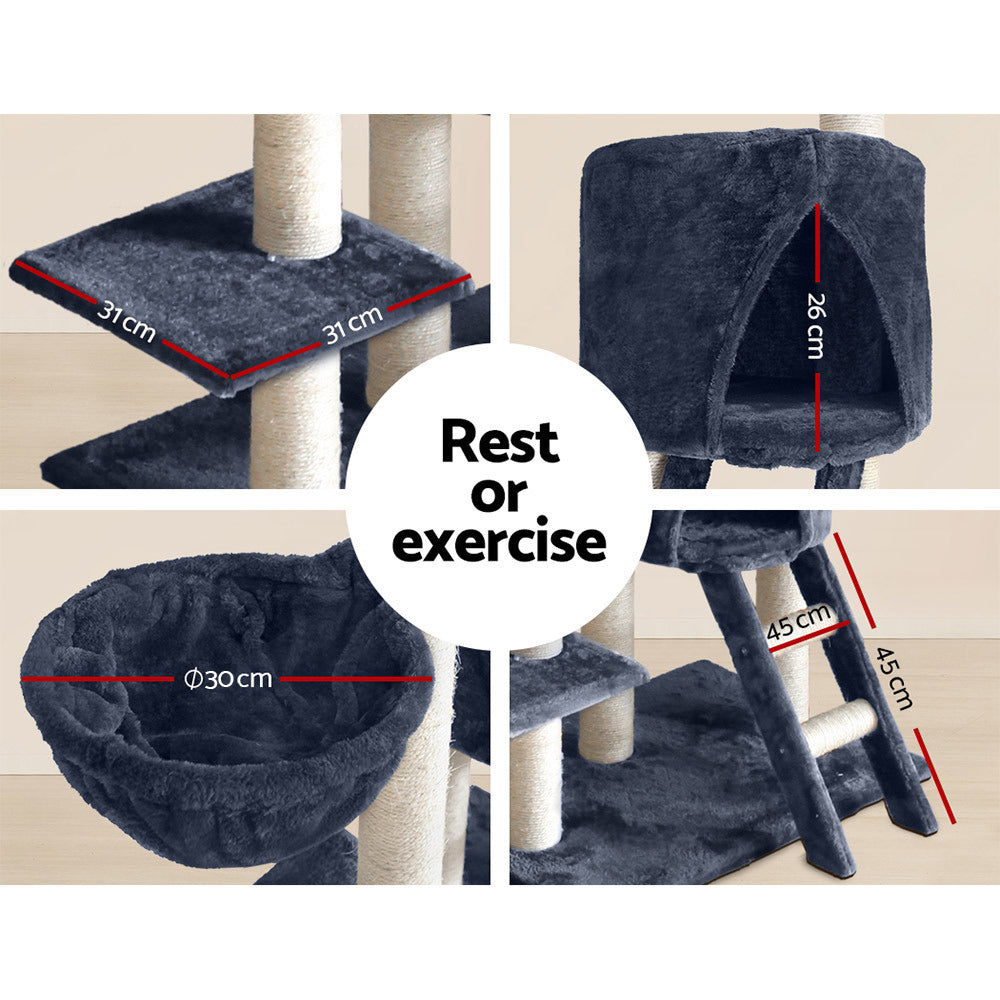 Marlook Cat Tree 244cm Tower Scratching Post Scratcher Trees Condo House Grey