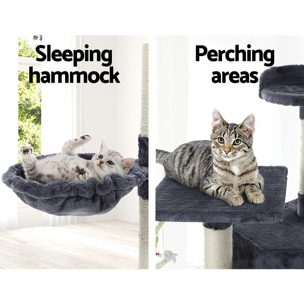 Marlook Cat Tree 203cm Tower Scratching Post Scratcher Condo Trees House Bed Grey