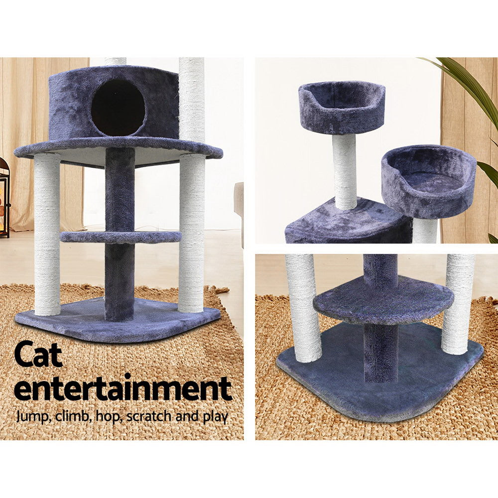 Marlook Cat Tree 126cm Tower Scratching Post Scratcher Condo Trees House Grey