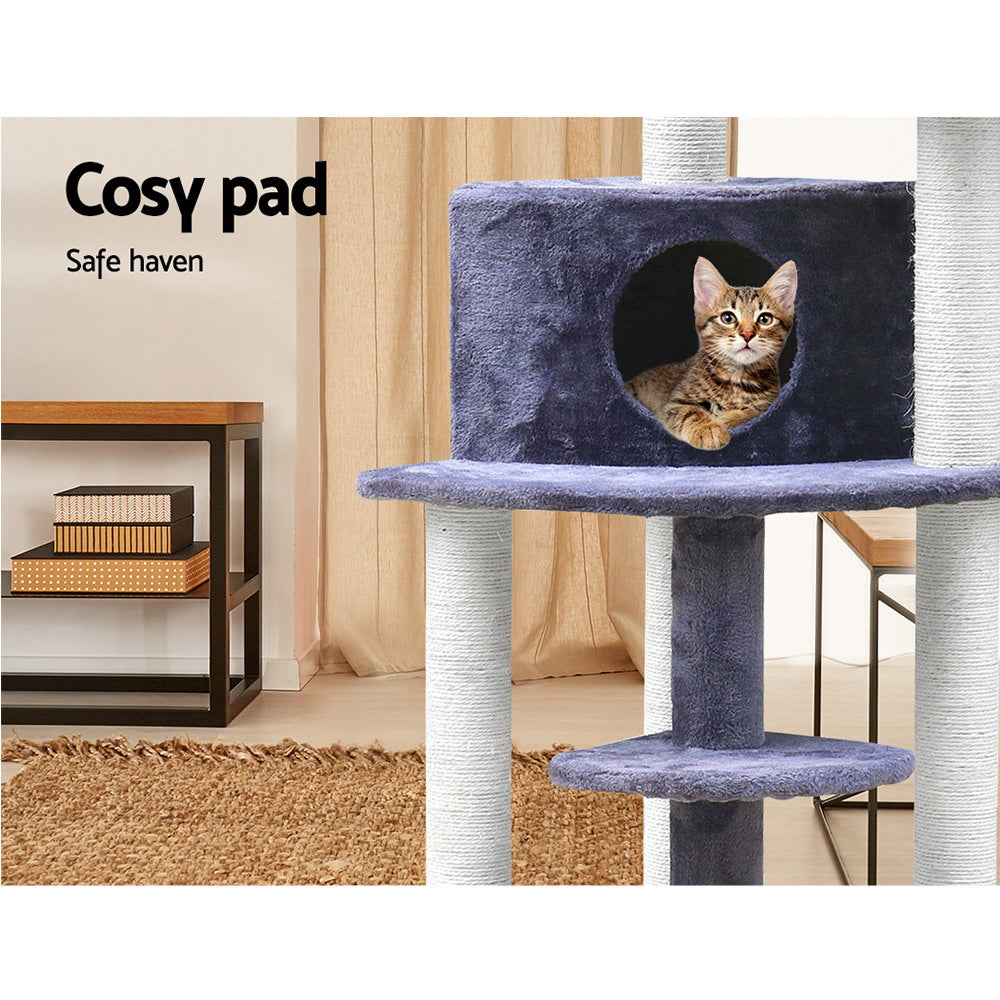 Marlook Cat Tree 126cm Tower Scratching Post Scratcher Condo Trees House Grey