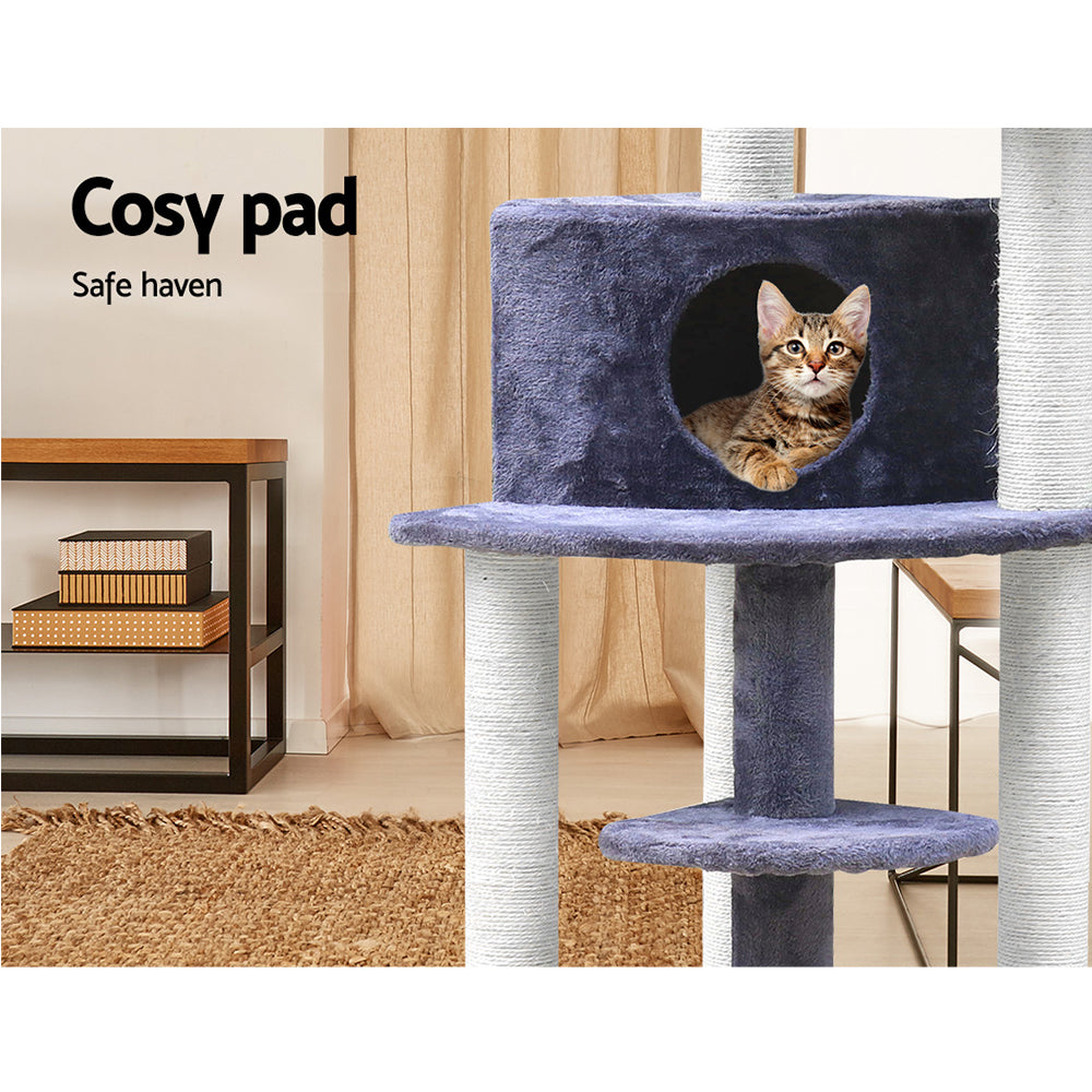 Marlook Cat Tree 126cm Tower Scratching Post Scratcher Condo Trees House Grey