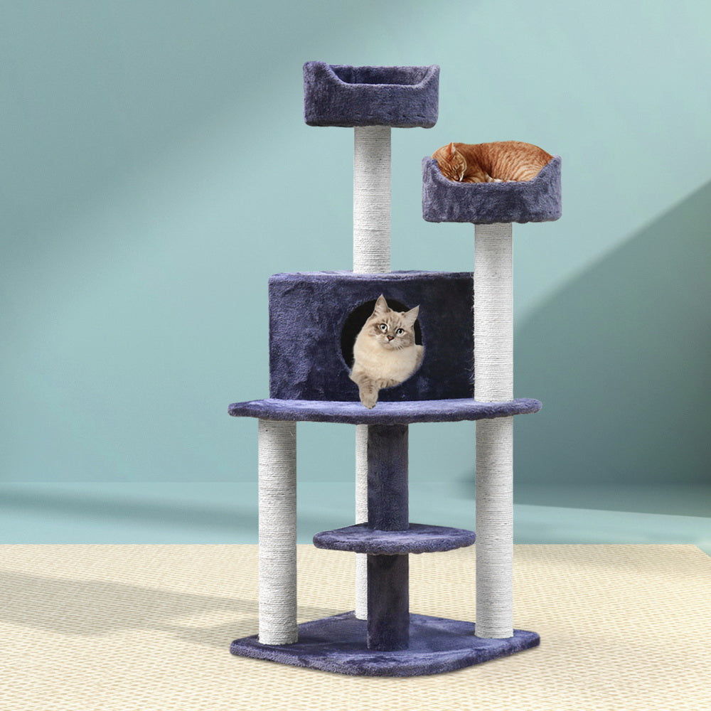 Marlook Cat Tree 126cm Tower Scratching Post Scratcher Condo Trees House Grey