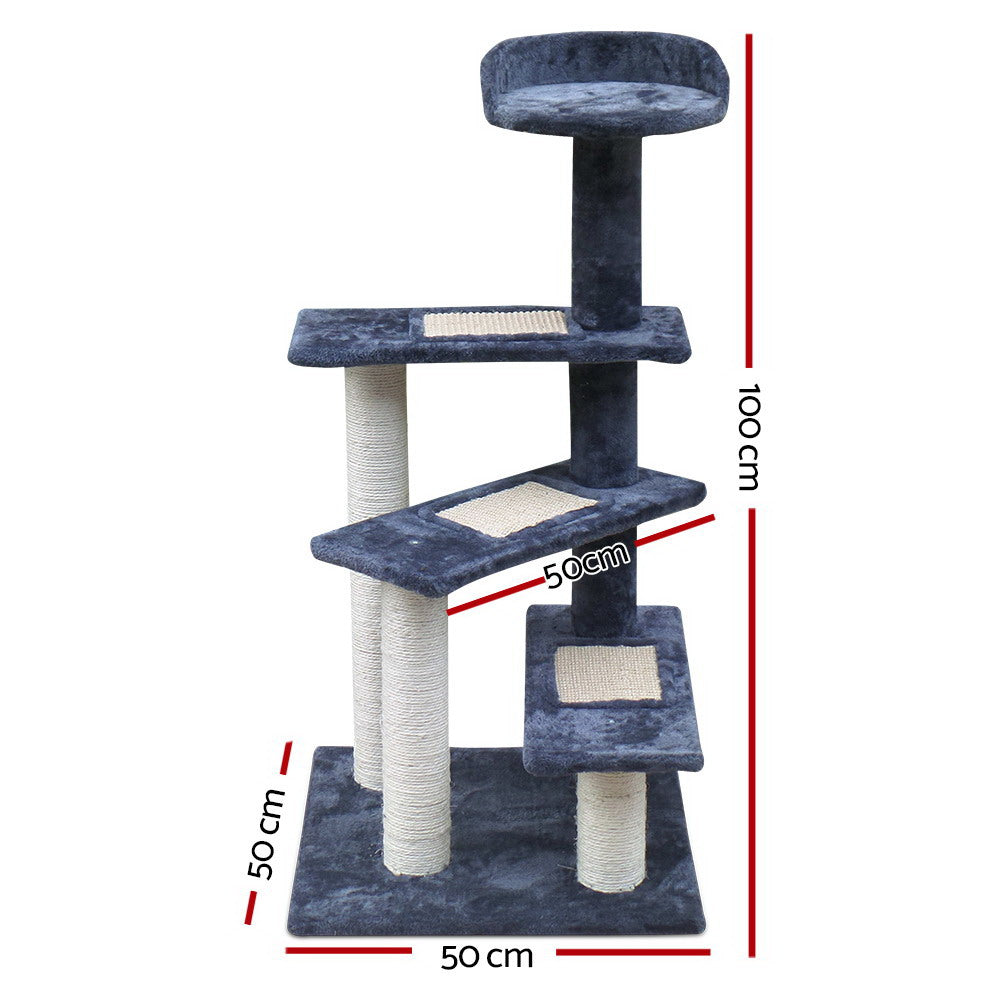 Marlook Cat Tree 100cm Scratching Post Scratcher Tower Wood Condo House Trees Bed