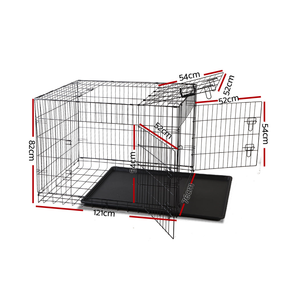 Marlook 48" Dog Cage Crate Large Kennel 3 Doors
