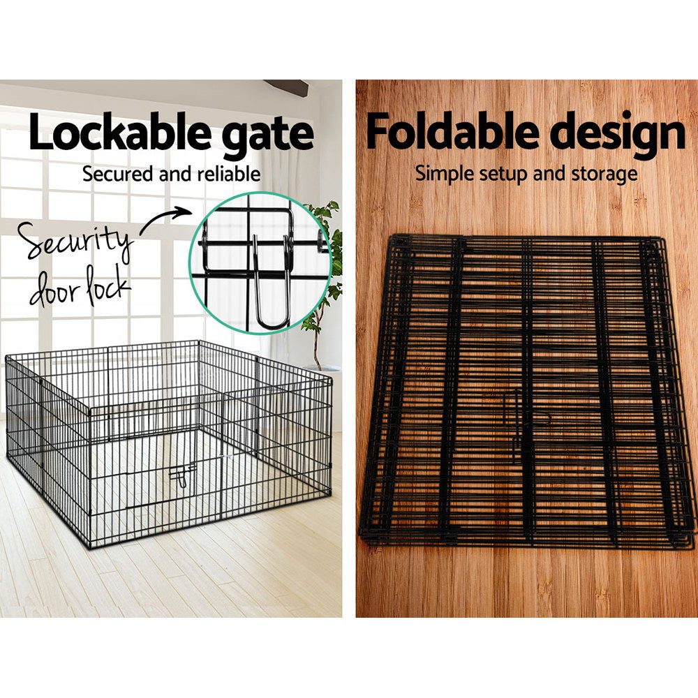 Marlook 24" 8 Panel Dog Playpen Pet Fence Exercise Cage Enclosure Play Pen