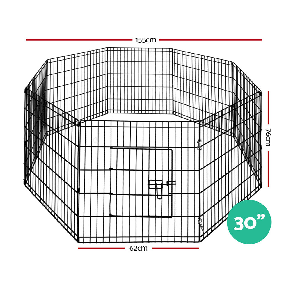 Marlook 30" 8 Panel Dog Playpen Pet Fence Exercise Cage Enclosure Play Pen
