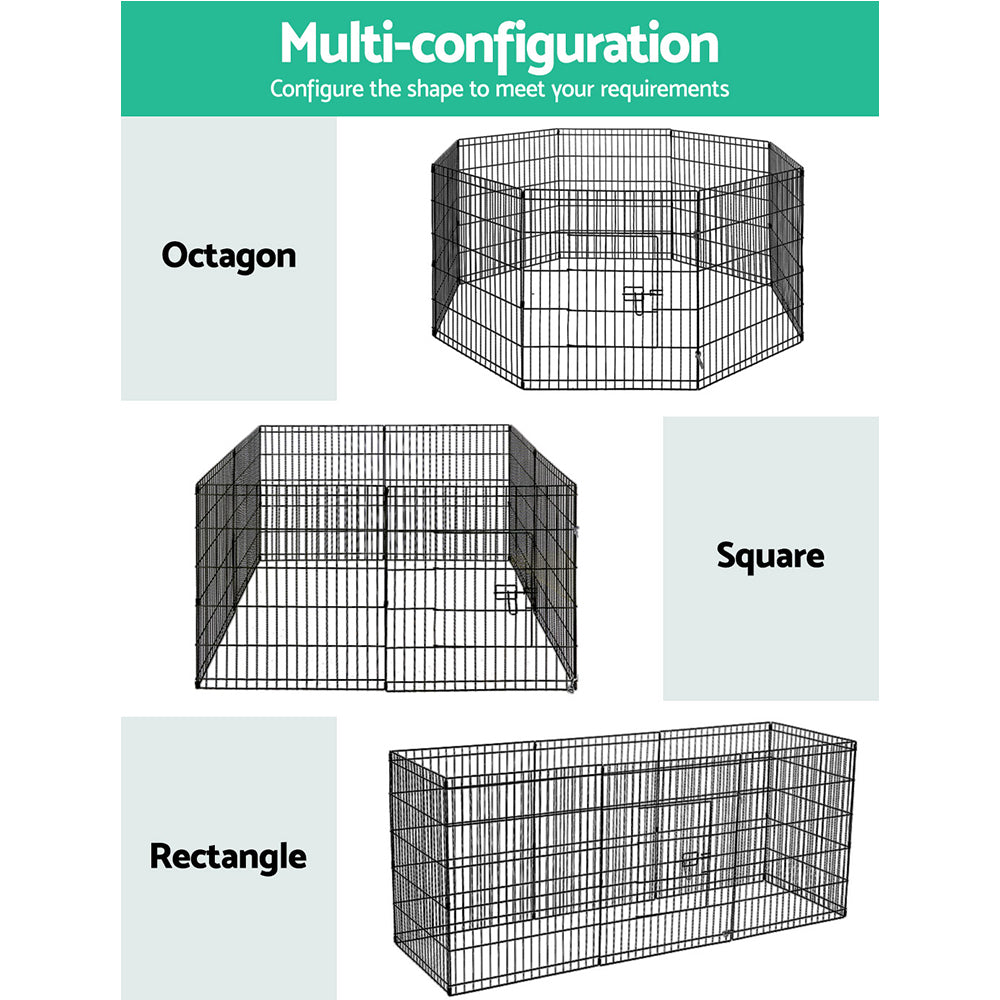 Marlook 30" 8 Panel Dog Playpen Pet Fence Exercise Cage Enclosure Play Pen