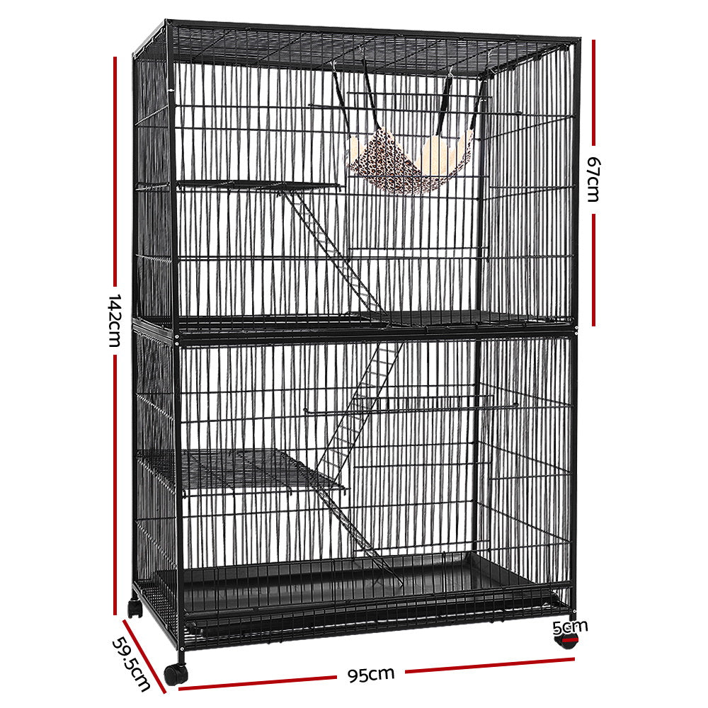 Marlook Rabbit Cage 142cm Hutch 4 Level Bird Guinea Pig Ferret
