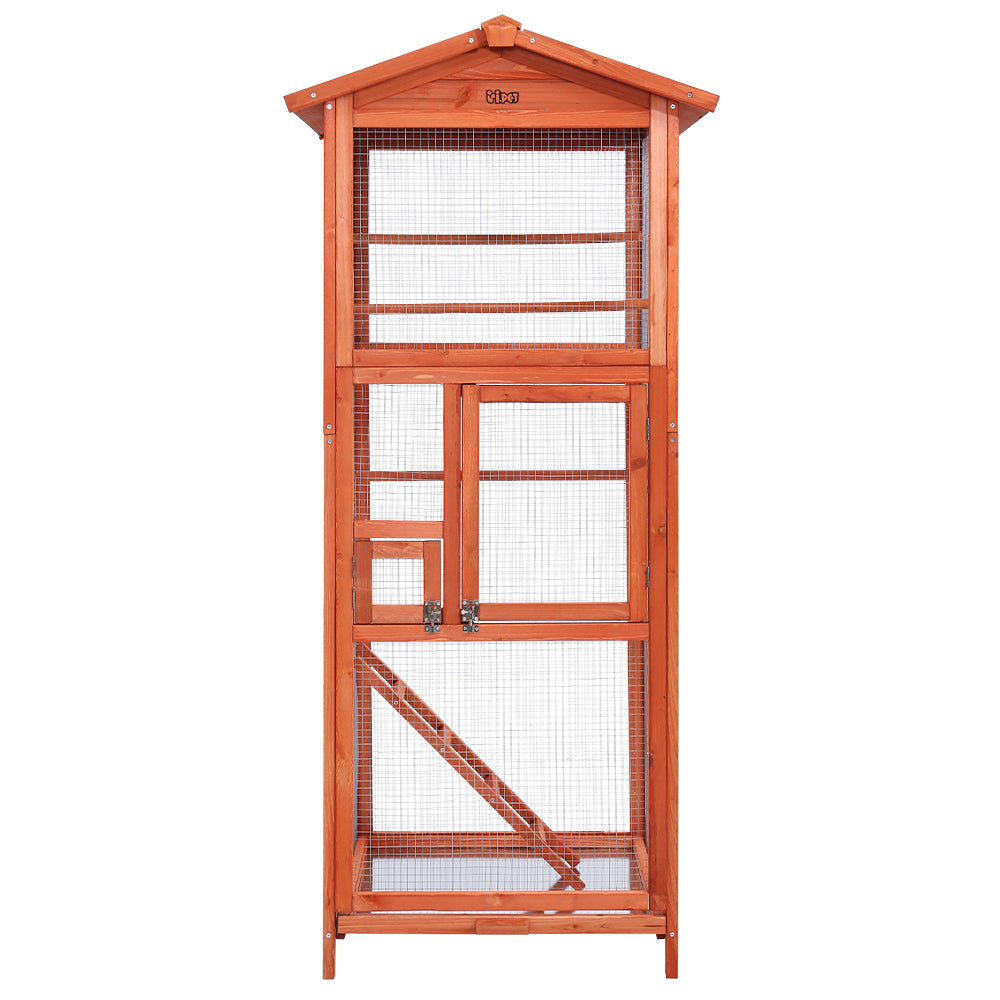 Marlook Bird Cage 72cm x 60cm x 168cm Pet Cages Large Aviary Parrot Carrier Travel Canary Wooden XL