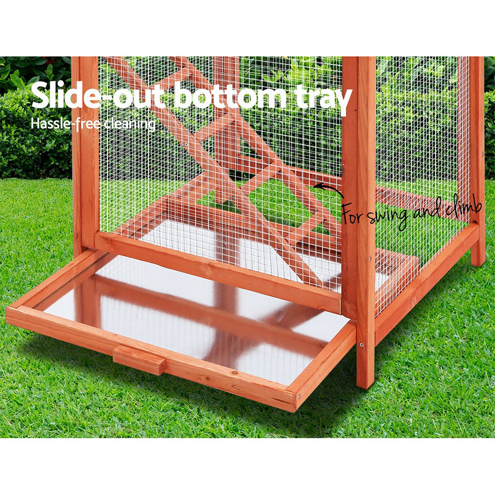Marlook Bird Cage 72cm x 60cm x 168cm Pet Cages Large Aviary Parrot Carrier Travel Canary Wooden XL