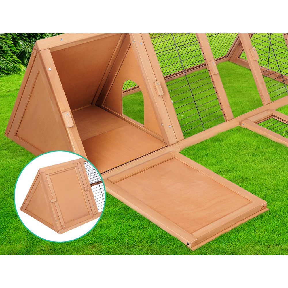 Marlook Rabbit Hutch 119cm x 51cm x 44cm Chicken Coop Large Run Wooden Cage Outdoor