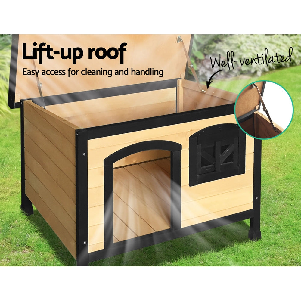 Marlook Dog Kennel Large Wooden Outdoor Indoor House Pet Puppy Crate Cabin Waterproof