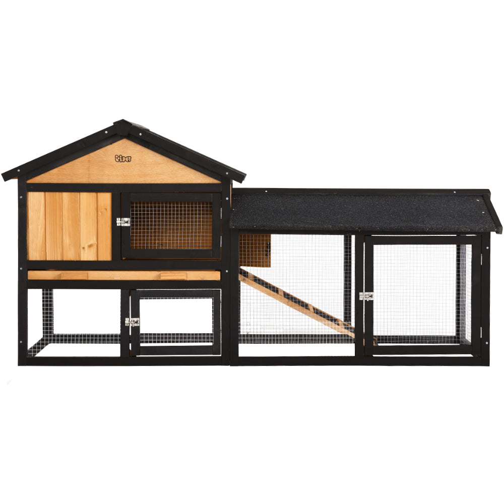 Marlook Chicken Coop Rabbit Hutch 165cm x 43cm x 86cm Extra Large Run House Cage Wooden Outdoor