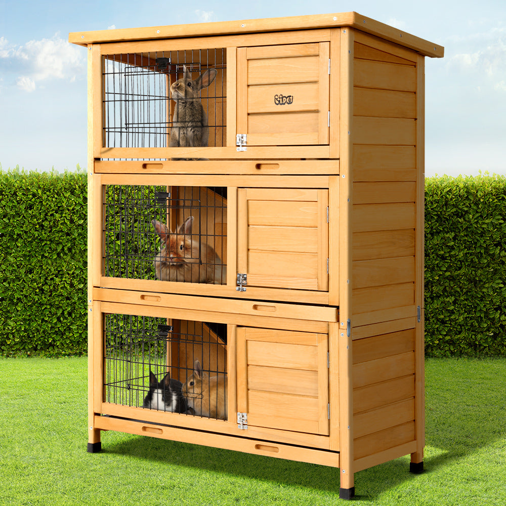 Marlook Rabbit Hutch 91.5cm x 46cm x 116.5cm Chicken Coop Large House Cage Run Wooden Bunny Outdoor