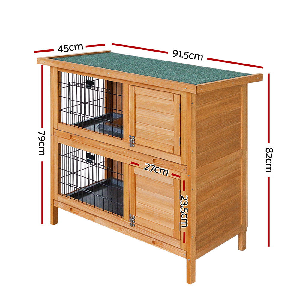 Marlook Rabbit Hutch 91.5cm x 45cm x 82cm Chicken Coop Large Wooden House Run Cage Pet Bunny