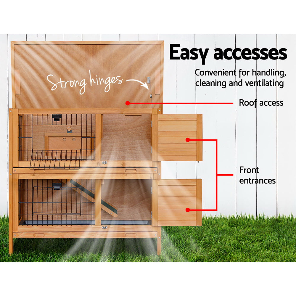 Marlook Rabbit Hutch 91.5cm x 45cm x 82cm Chicken Coop Large Wooden House Run Cage Pet Bunny