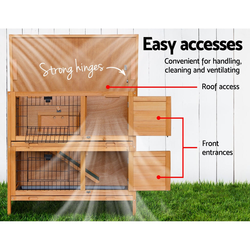Marlook Rabbit Hutch 91.5cm x 45cm x 82cm Chicken Coop Large Wooden House Run Cage Pet Bunny