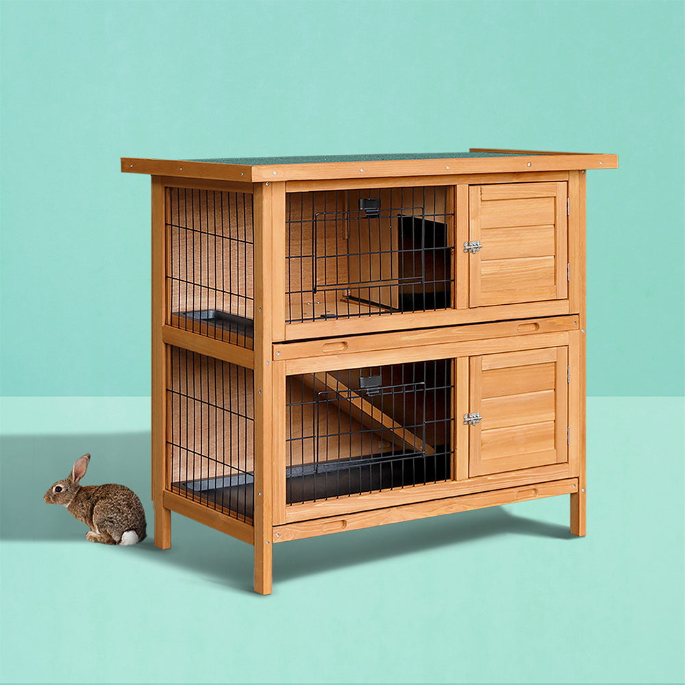 Marlook Rabbit Hutch 91.5cm x 45cm x 82cm Chicken Coop Large Wooden House Run Cage Pet Bunny