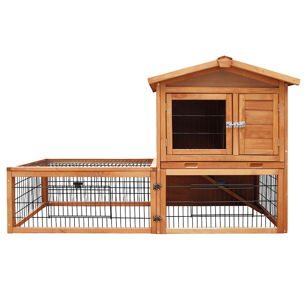 Marlook Chicken Coop 155cm x 49cm x 90cm Rabbit Hutch Large Run Wooden Cage House Outdoor
