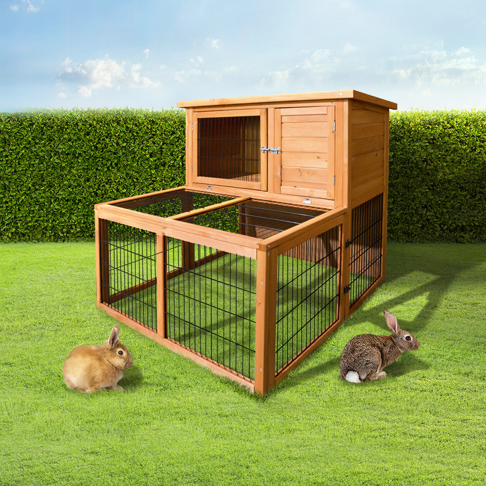 Marlook Chicken Coop 96cm x 96cm x 100cm Rabbit Hutch Large Run Wooden Cage Outdoor House