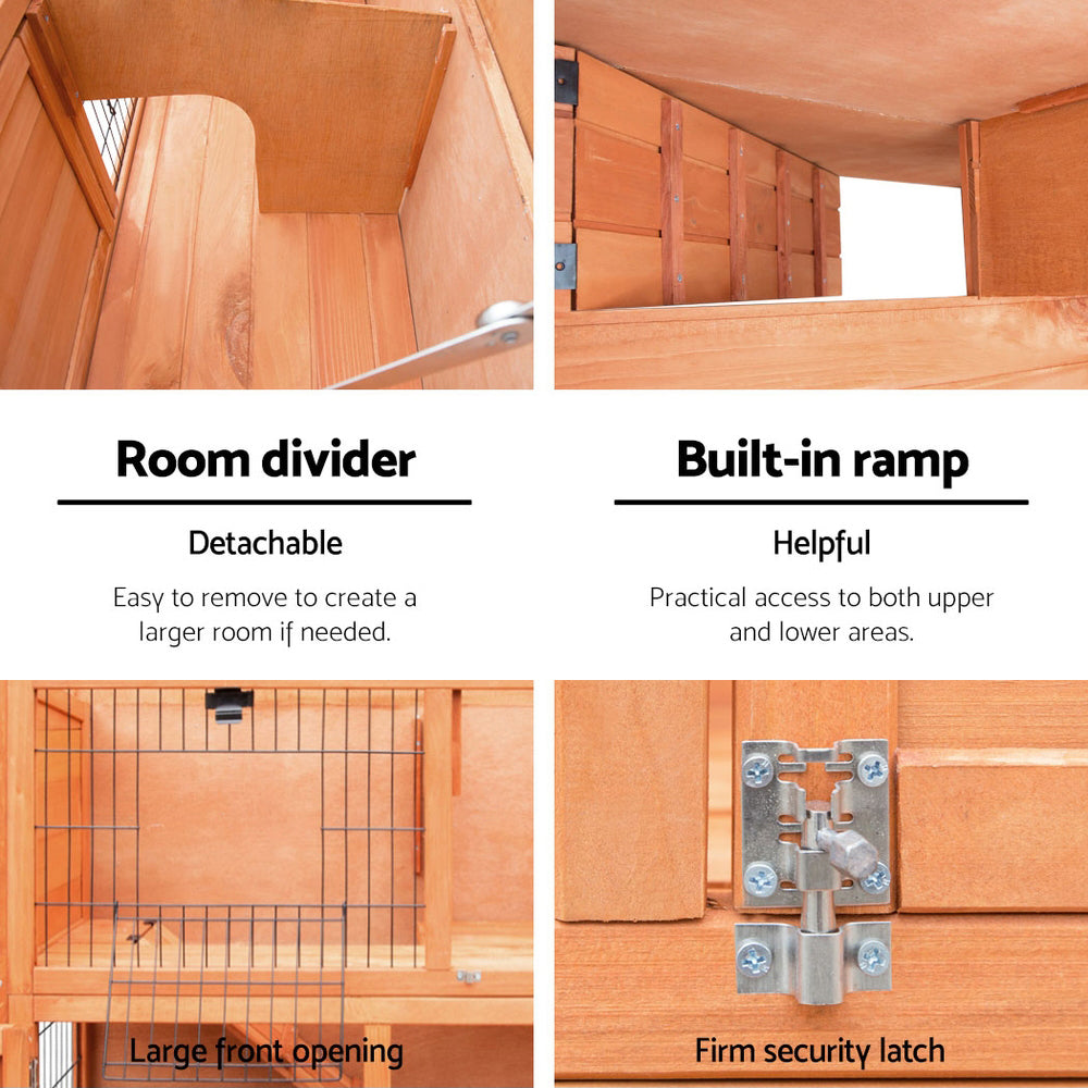 Marlook Chicken Coop 88cm x 40cm x 76cm Rabbit Hutch Large House Run Wooden Cage Outdoor