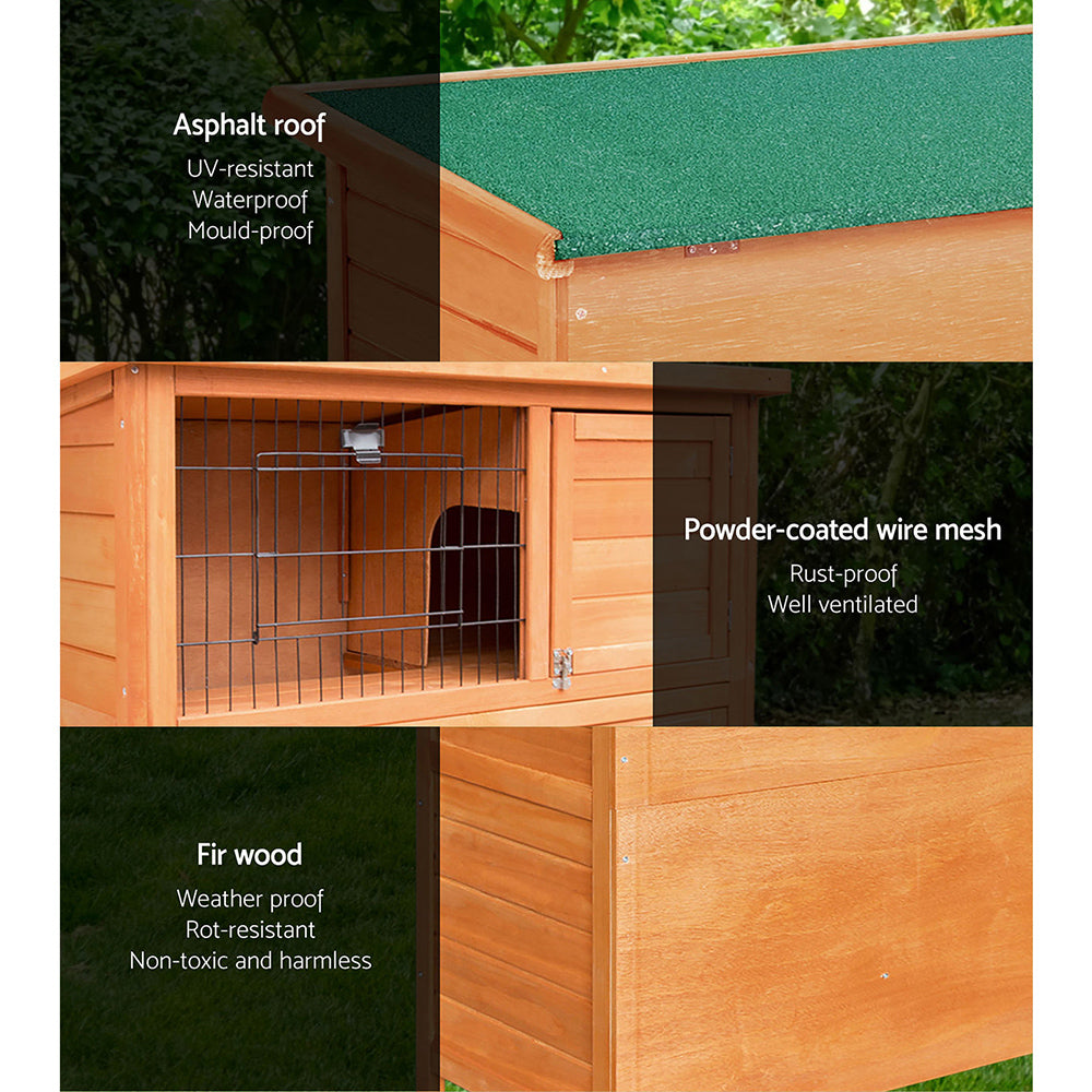 Marlook Chicken Coop 88cm x 40cm x 76cm Rabbit Hutch Large House Run Wooden Cage Outdoor