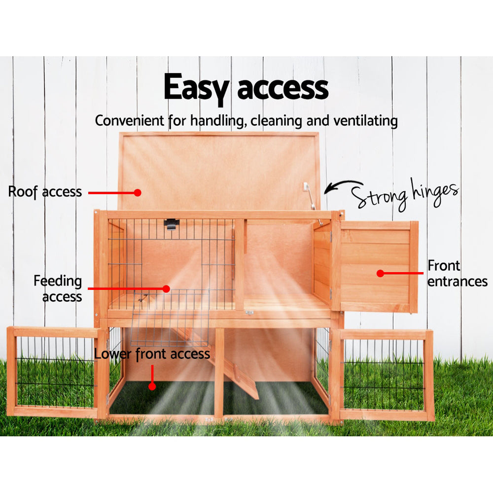 Marlook Chicken Coop 88cm x 40cm x 76cm Rabbit Hutch Large House Run Wooden Cage Outdoor