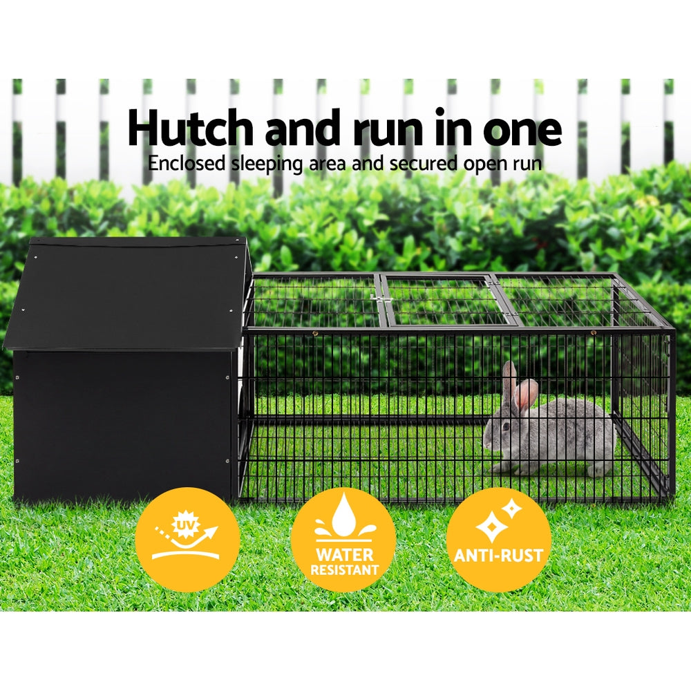 Marlook Rabbit Cage Hutch 162x60cm Enclosure Metal