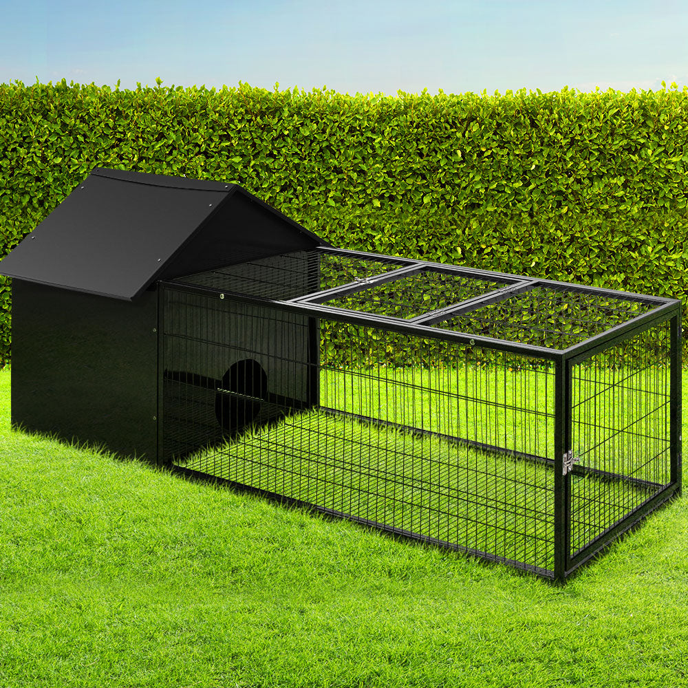 Marlook Rabbit Cage Hutch 162x60cm Enclosure Metal