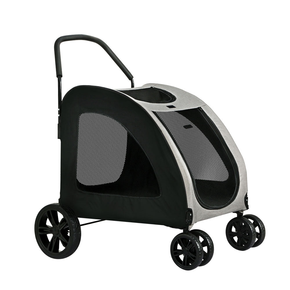 Marlook Pet Stroller Dog Pram Large Carrier Cat Travel Foldable Strollers 4 Wheels Trolley