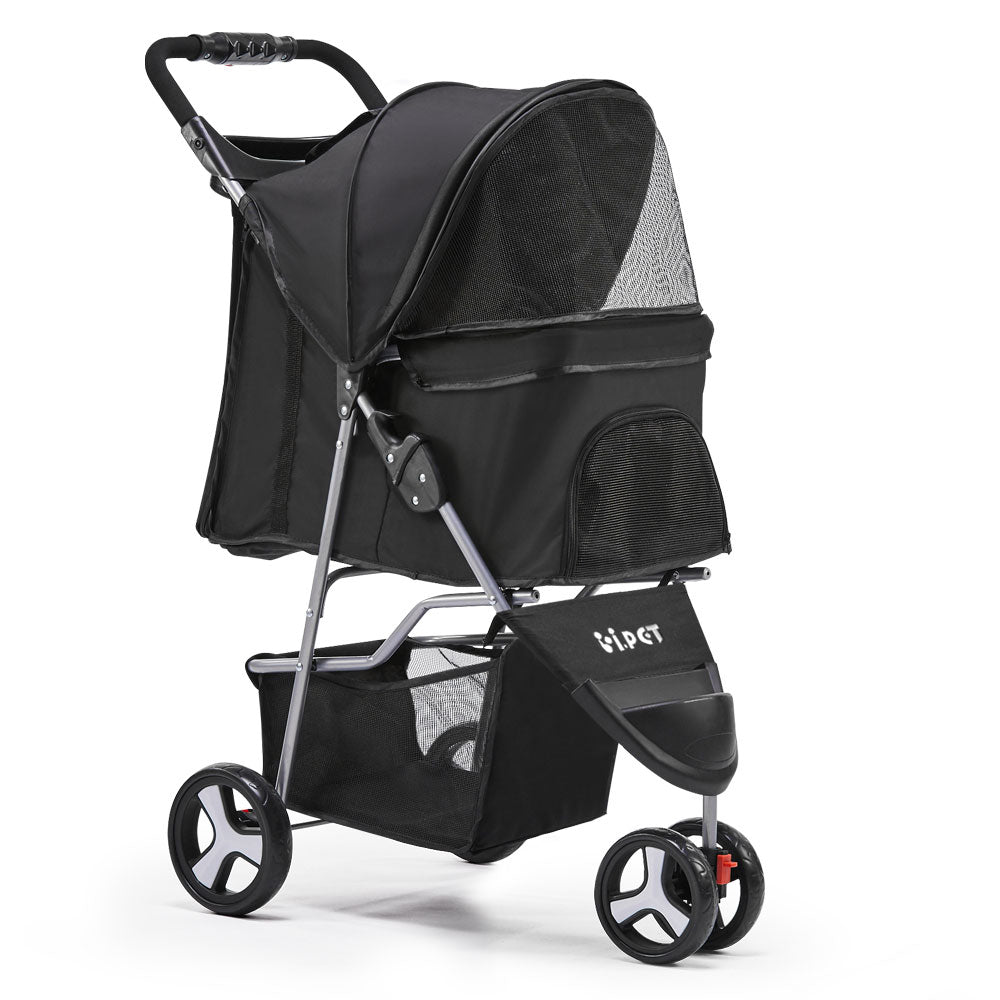 Marlook Pet Stroller Dog Pram Cat Carrier Large Travel Pushchair Foldable 3 Wheels