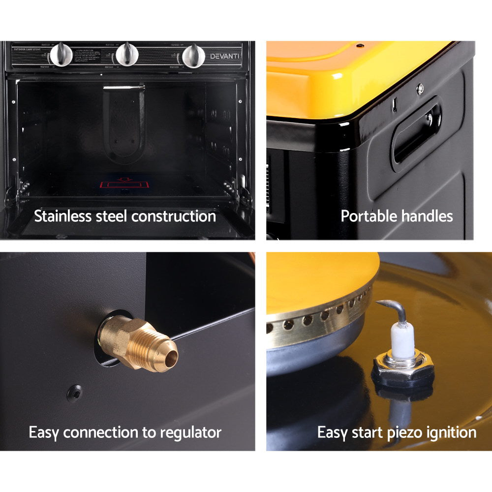 Marlook Portable Gas Oven LPG Black