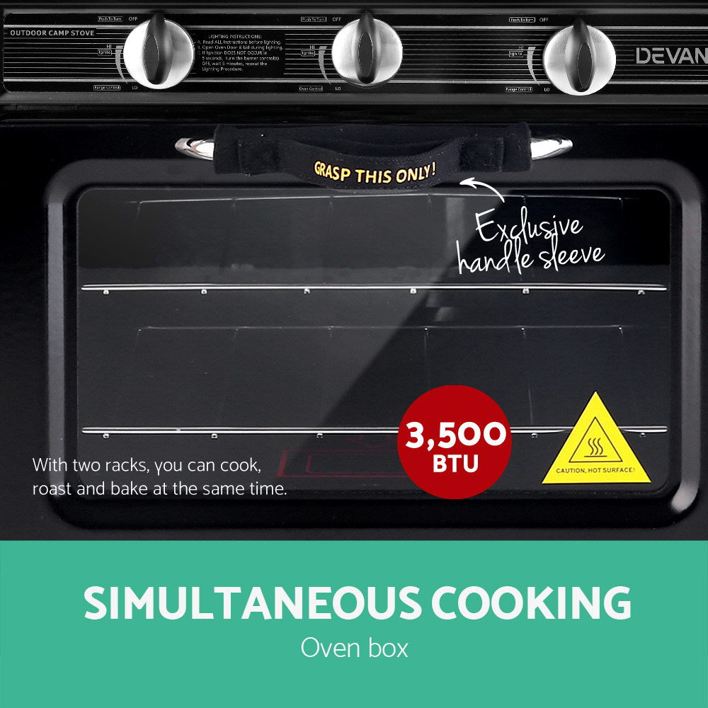 Marlook Portable Gas Oven LPG Black