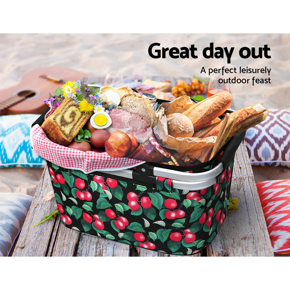 Marlook Picnic Basket Folding Bag Hamper Food Storage Insulated