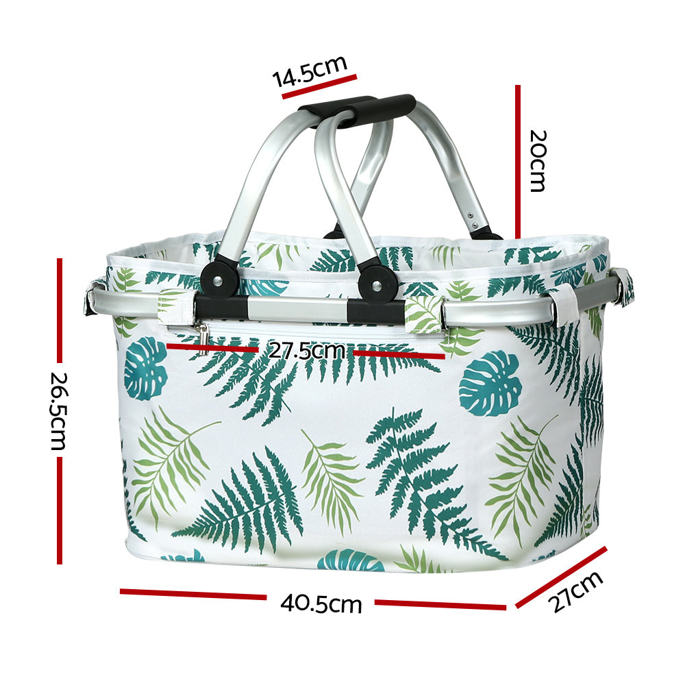 Marlook Picnic Basket Folding Bag Hamper Insulated Food Storage