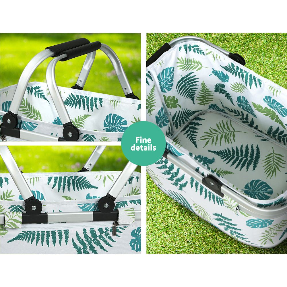 Marlook Picnic Basket Folding Bag Hamper Insulated Food Storage